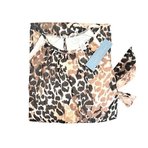 London Times Womens Black Ivory Leopard Cold Shoulder Midi Dress Plus Sz 2X New - Picture 3 of 8